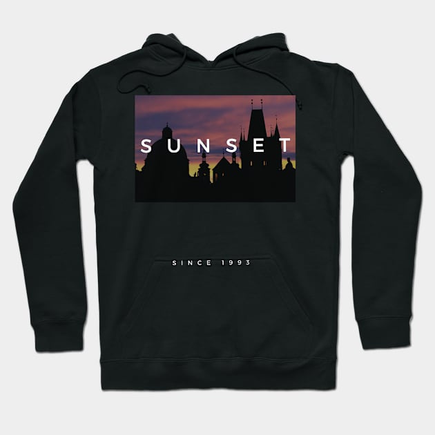 sunset black streetwear desing, urban art Hoodie by Art by Daniel Gomez